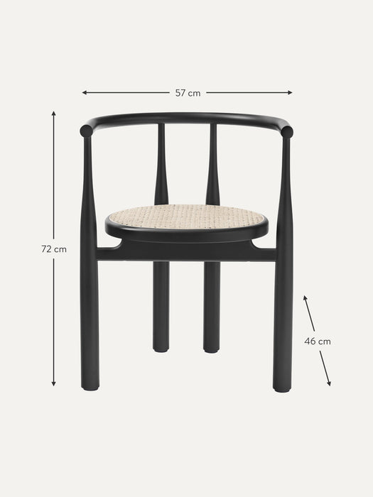 Beech Wood Dining Chair Bukowski with Armrests