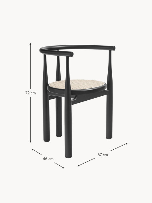 Beech Wood Dining Chair Bukowski with Armrests