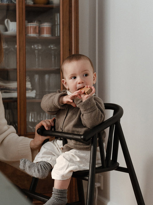Kids Handmade Oak Wood High Chair Saga