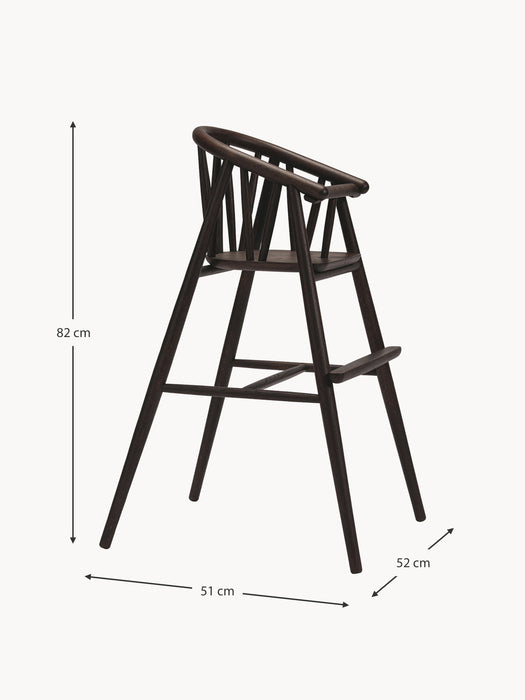 Kids Handmade Oak Wood High Chair Saga