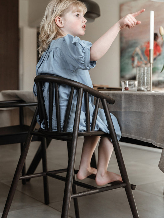 Kids Handmade Oak Wood High Chair Saga