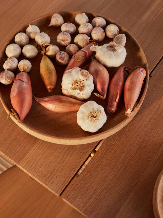 Round Oak Serving Tray Inka