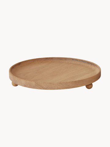 Round Oak Serving Tray Inka
