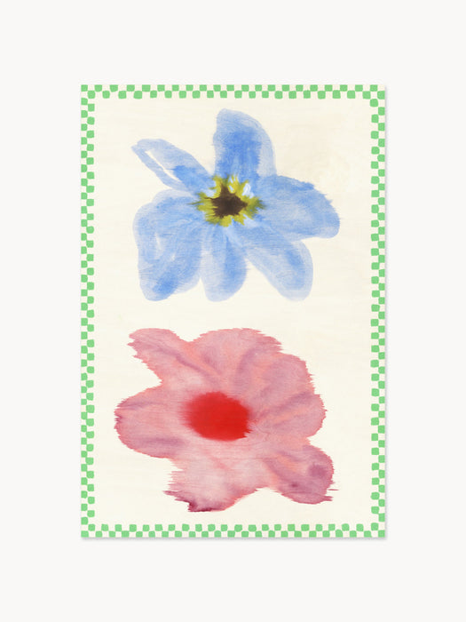 Poster Flower with Checks 01