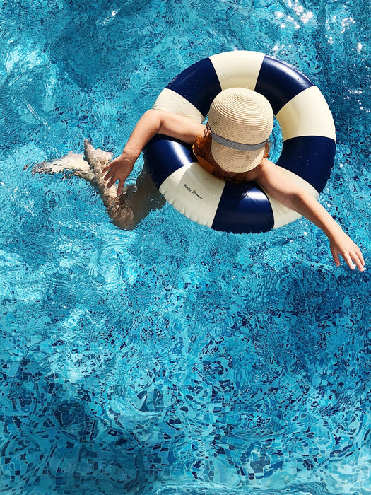 Hand-Printed Swim Ring Cannes Blue in various sizes