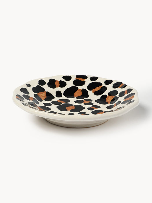 Handmade Dessert Plate Leopardo