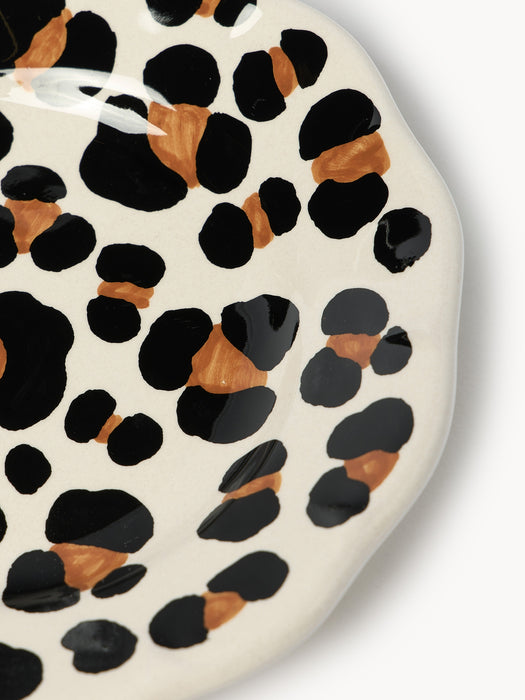 Handmade Dessert Plate Leopardo