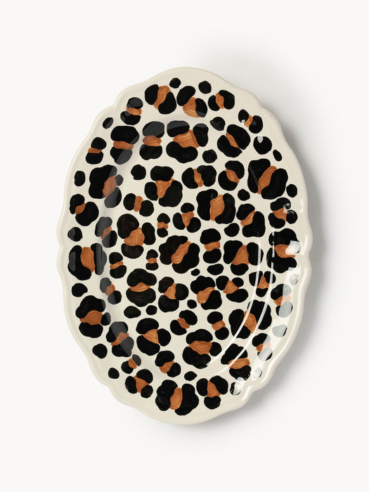 Handmade Serving Platter Leopardo