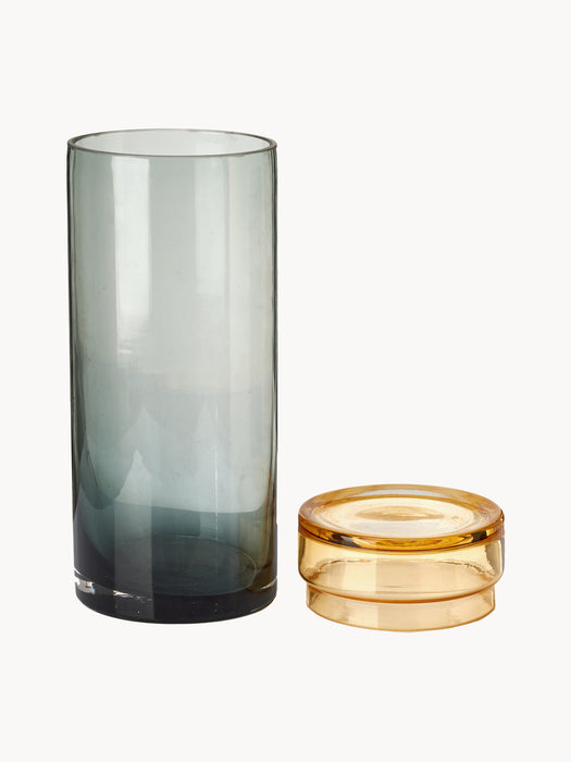 Chic Mouth-Blown Jars with Caps, Set of 3