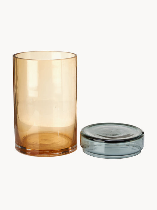 Chic Mouth-Blown Jars with Caps, Set of 3