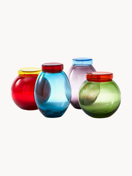 Bloated Jars with Caps, Set of 4
