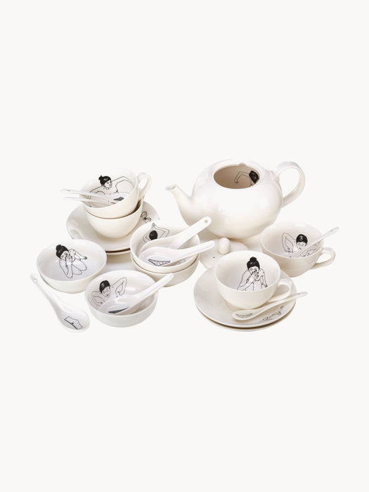 Snack Bowls Undressed with Spoons Set of 4