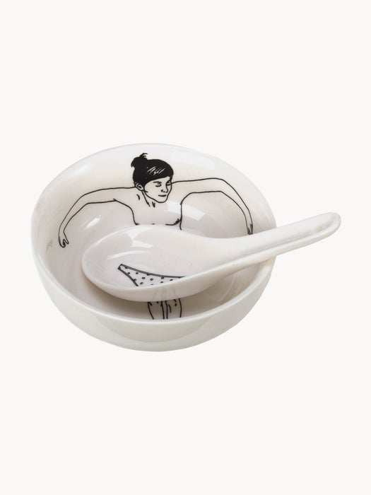 Snack Bowls Undressed with Spoons Set of 4