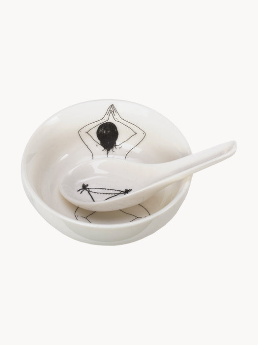 Snack Bowls Undressed with Spoons Set of 4