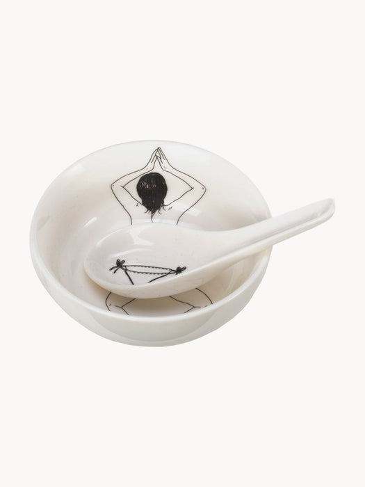 Undressed Snack Bowls with Spoons, Set of 4
