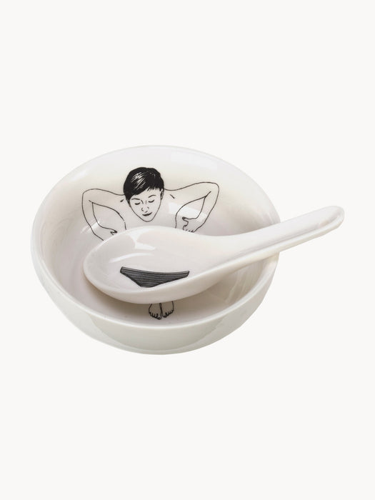 Snack Bowls Undressed with Spoons Set of 4