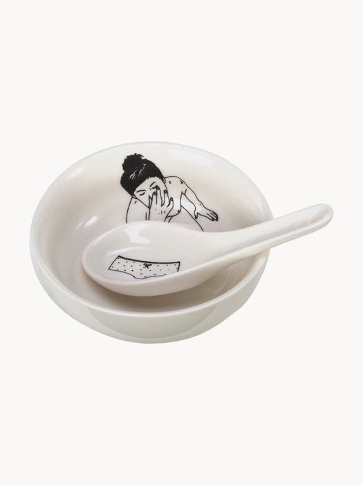 Snack Bowls Undressed with Spoons Set of 4