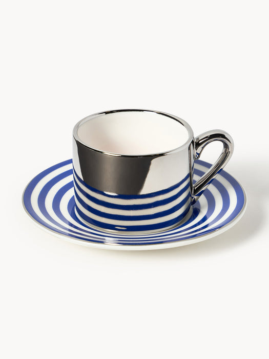 Aunty Handmade Espresso Cups with Saucers, Set of 4