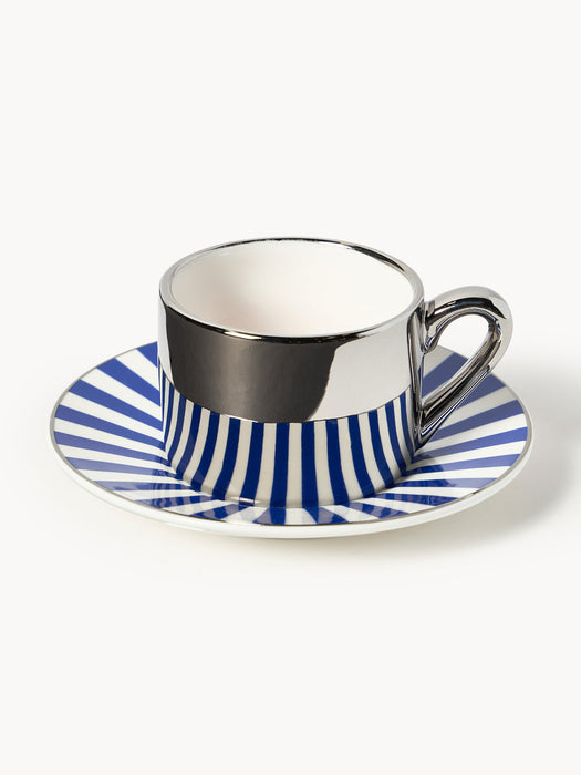 Aunty Handmade Espresso Cups with Saucers, Set of 4