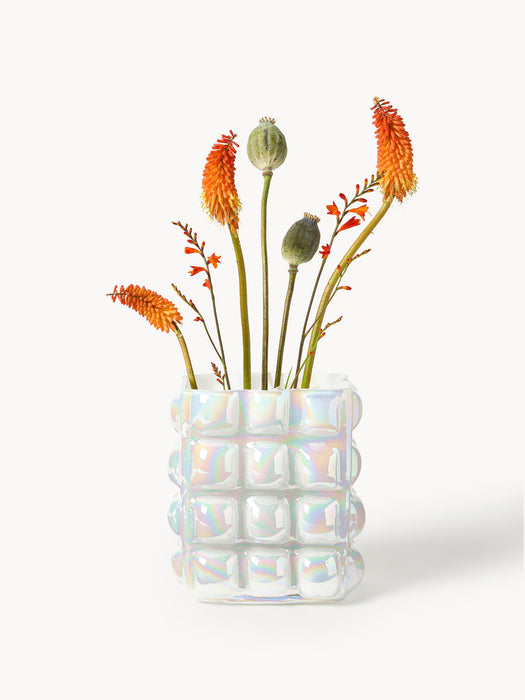 Bubble Mouth-Blown Vase, H 27 cm