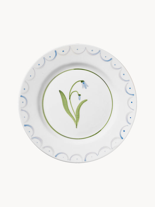 Hand-Painted Breakfast Plate Cottage Flower