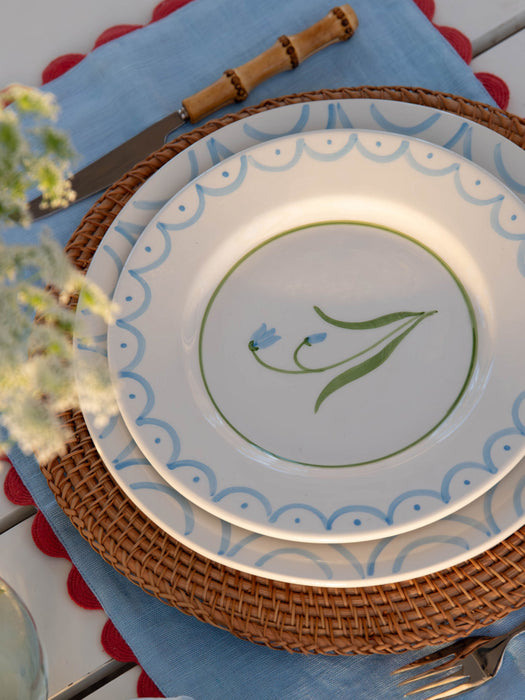 Hand-Painted Breakfast Plate Cottage Flower