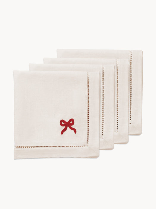 Handmade Napkins Bow Set of 4