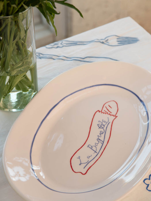Hand-Painted Serving Platter Picnic