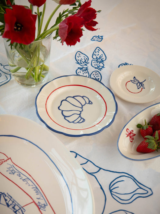 Hand-Painted Dessert Plate Picnic