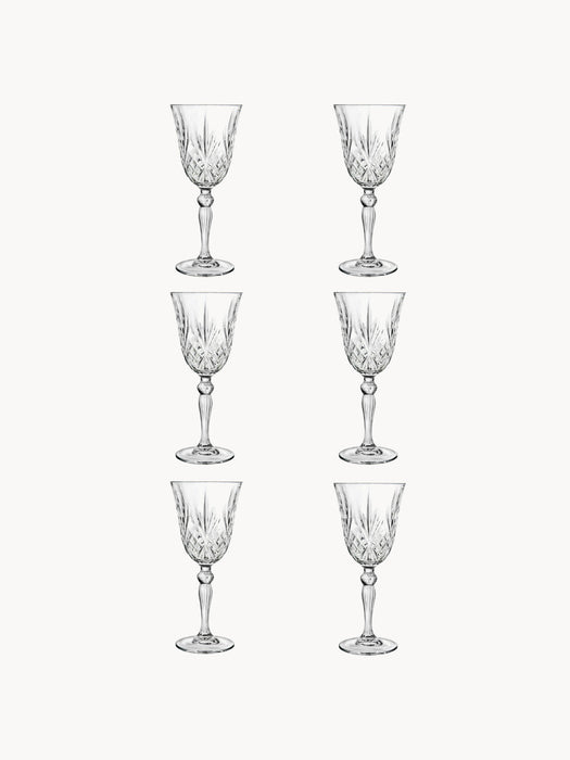 Crystal White Wine Glasses Melodia, Set of 6
