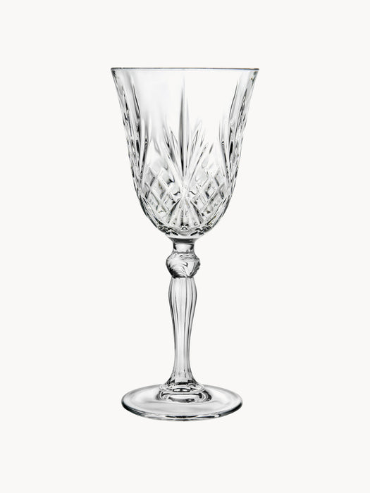 Crystal White Wine Glasses Melodia, Set of 6