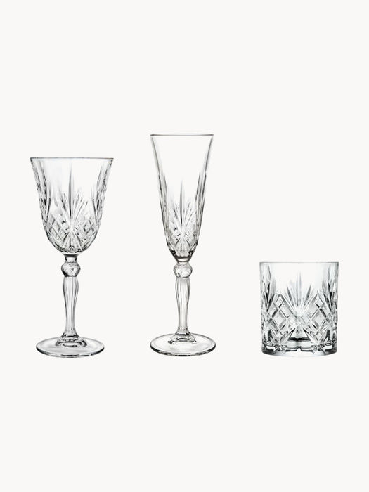 Crystal Bar Glasses Melodia, Set of 18