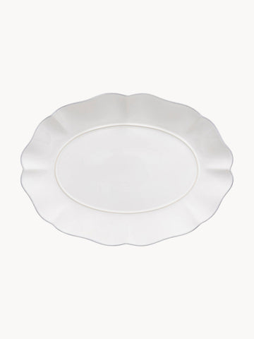 Oval Serving Platter Rosa with Hand-Painted Rim
