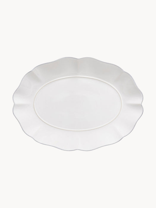 Oval Serving Platter Rosa with Hand-Painted Rim