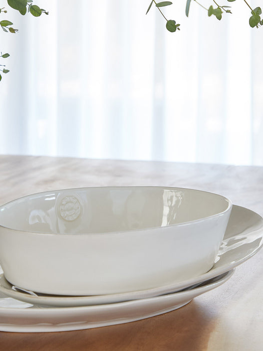 Oval Serving Platter Nova with Hand-Brushed Rim