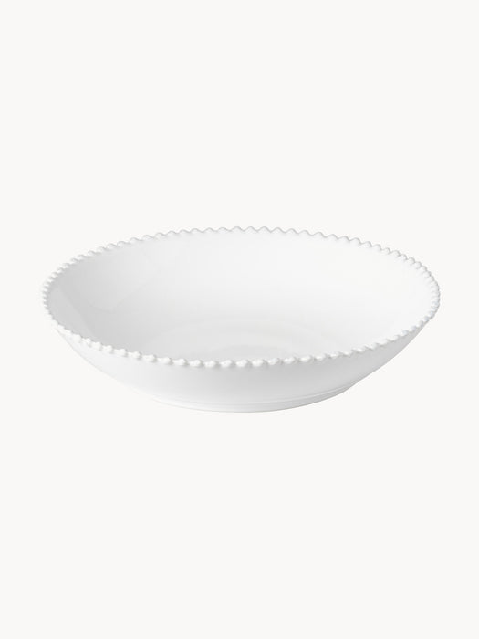 Serving Bowl Pearl with Beaded Edges