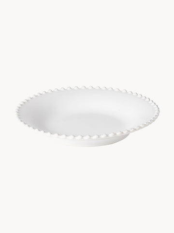 Pasta Plate Pearl with Beaded Edges