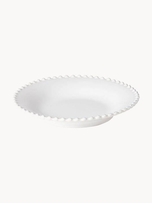 Pasta Plate Pearl with Beaded Edges