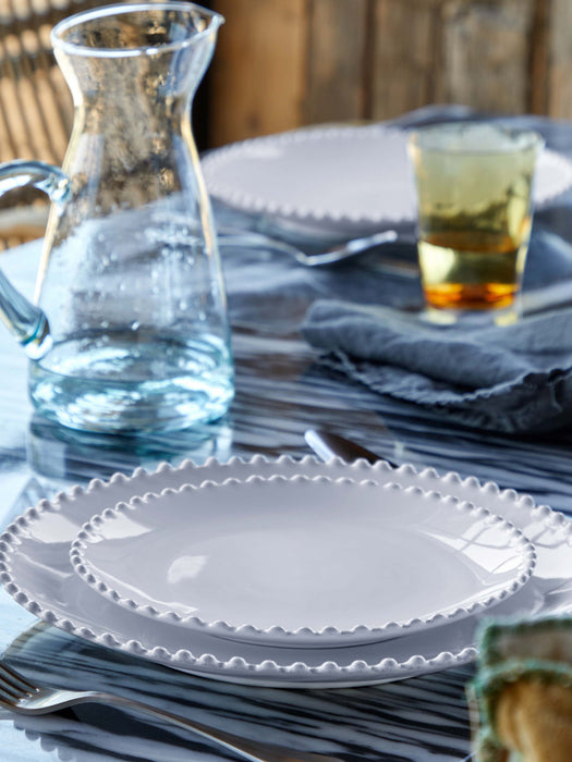 Breakfast Plate Pearl with Beaded Edges