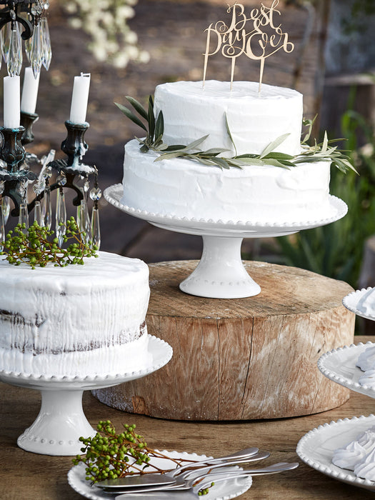 Cake Stand Pearl with Beaded Edges