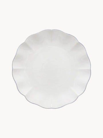 Dinner Plate Rosa with Hand-Painted Rim