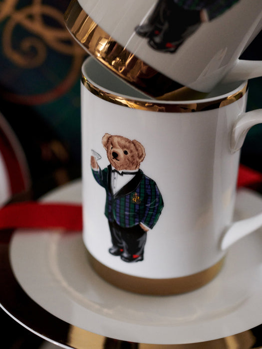 Porcelain Mugs Thompson with 24K Gold Trim Set of 4