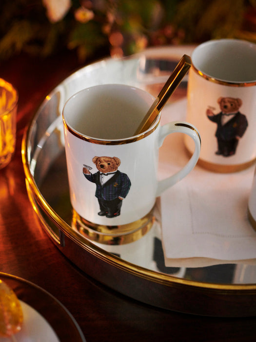 Porcelain Mugs Thompson with 24K Gold Trim Set of 4