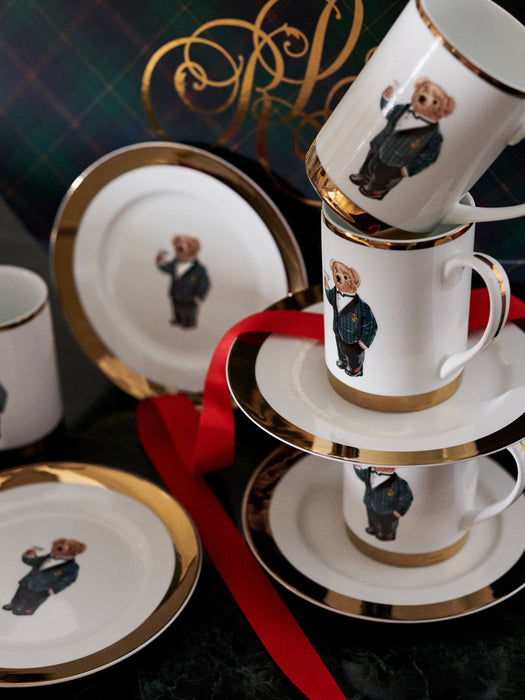 Porcelain Mugs Thompson with 24K Gold Trim Set of 4