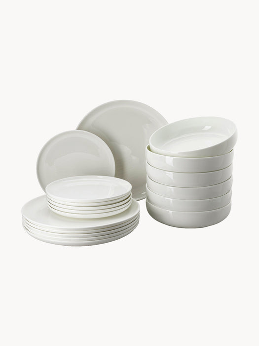 Fine Bone China Tableware Set Jade Lift 6 People Set of 18