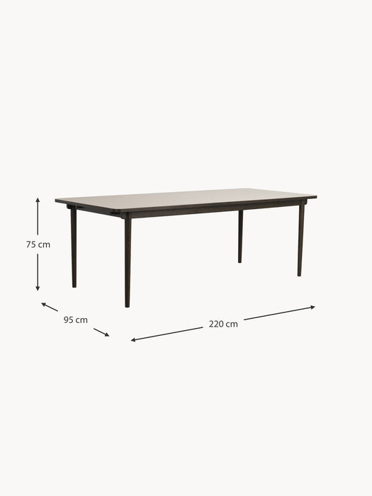 Extendable Oak Wood Dining Table Fairmount 220265x95 cm