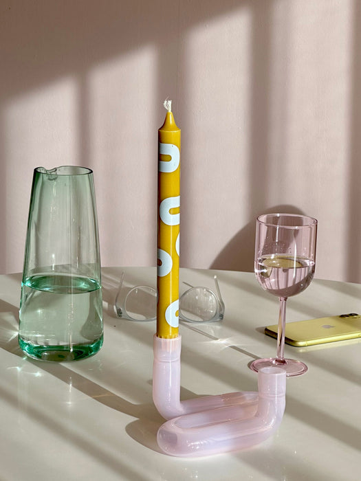 Dinner Candles Happy Set of 4