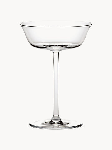 Grace Mouth-Blown Crystal Champagne Saucers, Set of 4