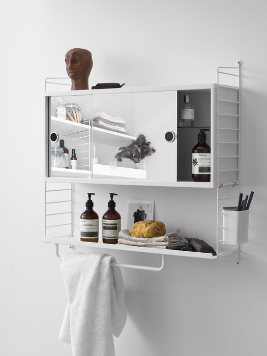 Cabinet String System with Two Mirror Doors W 78xD 20 cm