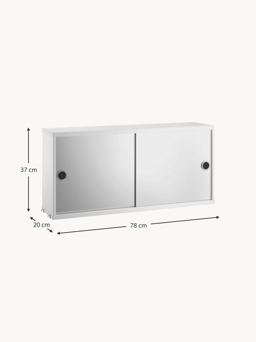 Cabinet String System with Two Mirror Doors W 78xD 20 cm